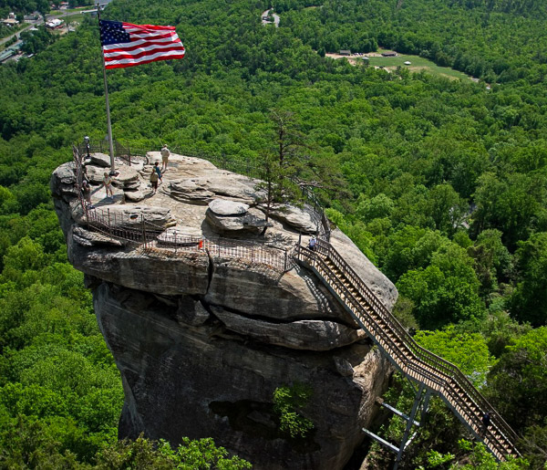 Fun things to do in Asheville NC : Top of Chimney Rock, NC. 